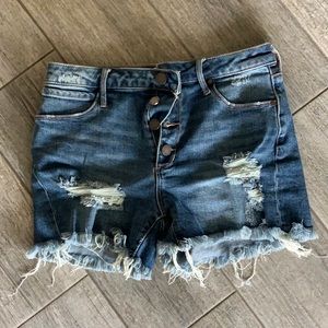 Articles of Society distressed jean shorts.